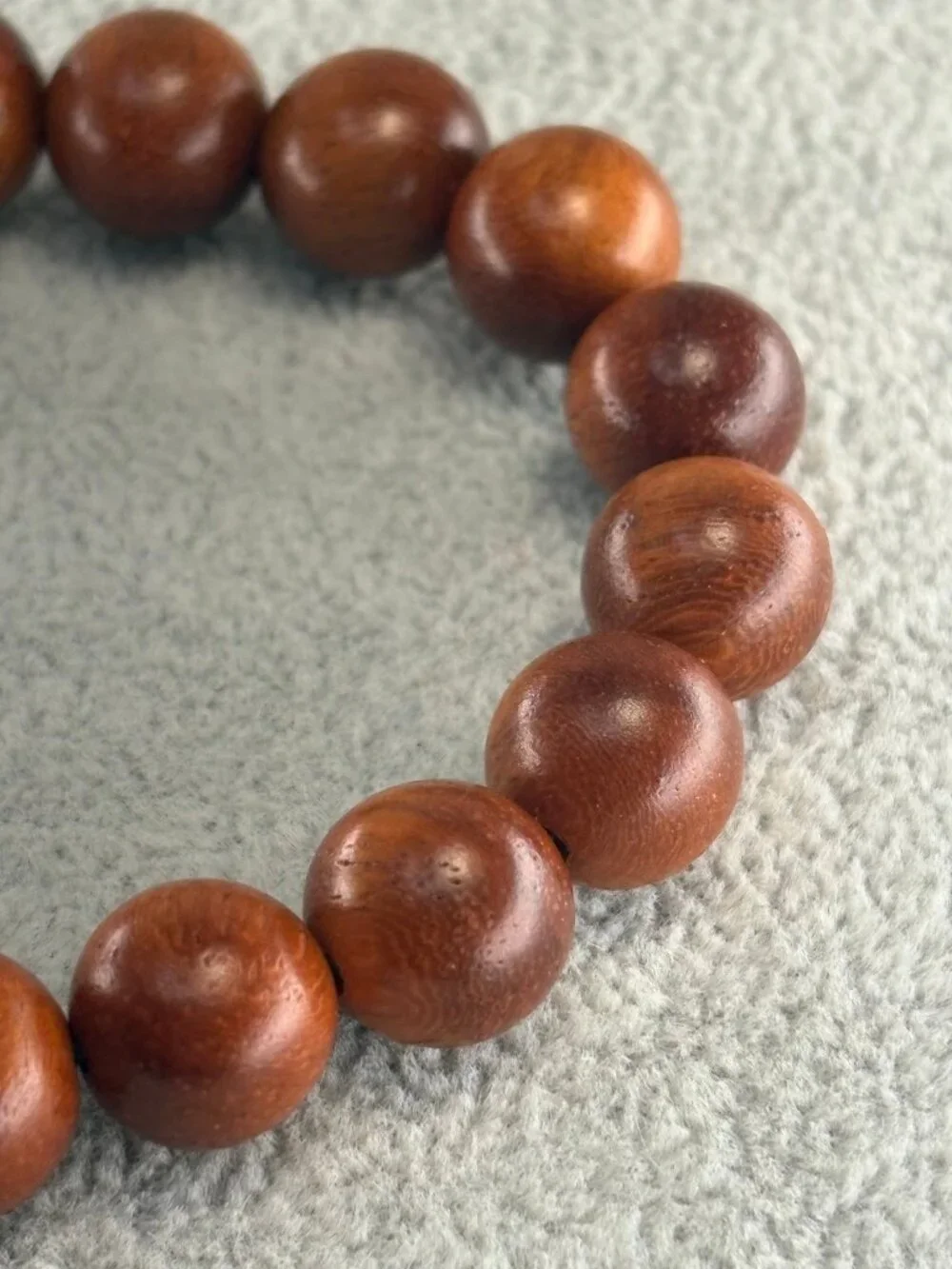 Natural Burma Padauk Wood Bead Bracelet 10mmx19 Rosewood Meditation Mala 9.19g